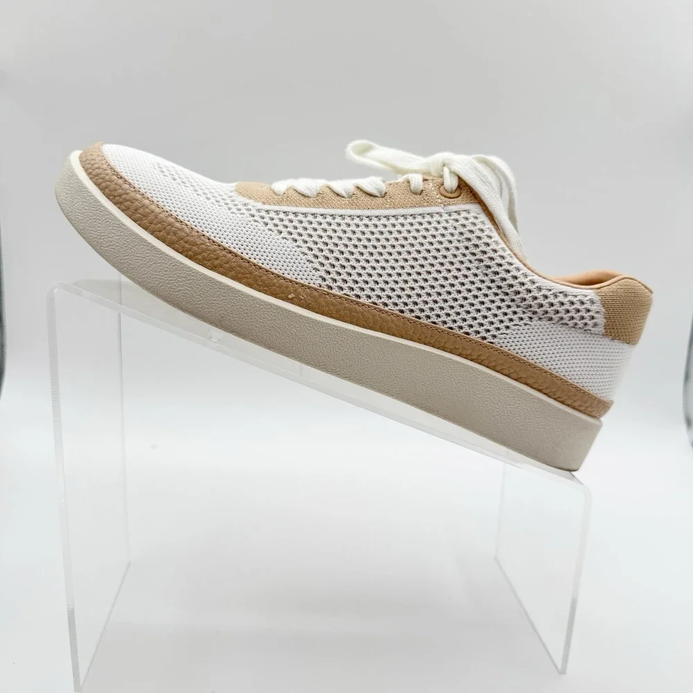 Vionic Galia Women's Knit Sneakers 7.5 Tan Comfort Casual Travel Walking Shoes